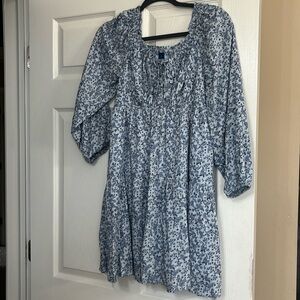 Old Navy3/4 sleeve navy flower dress XS